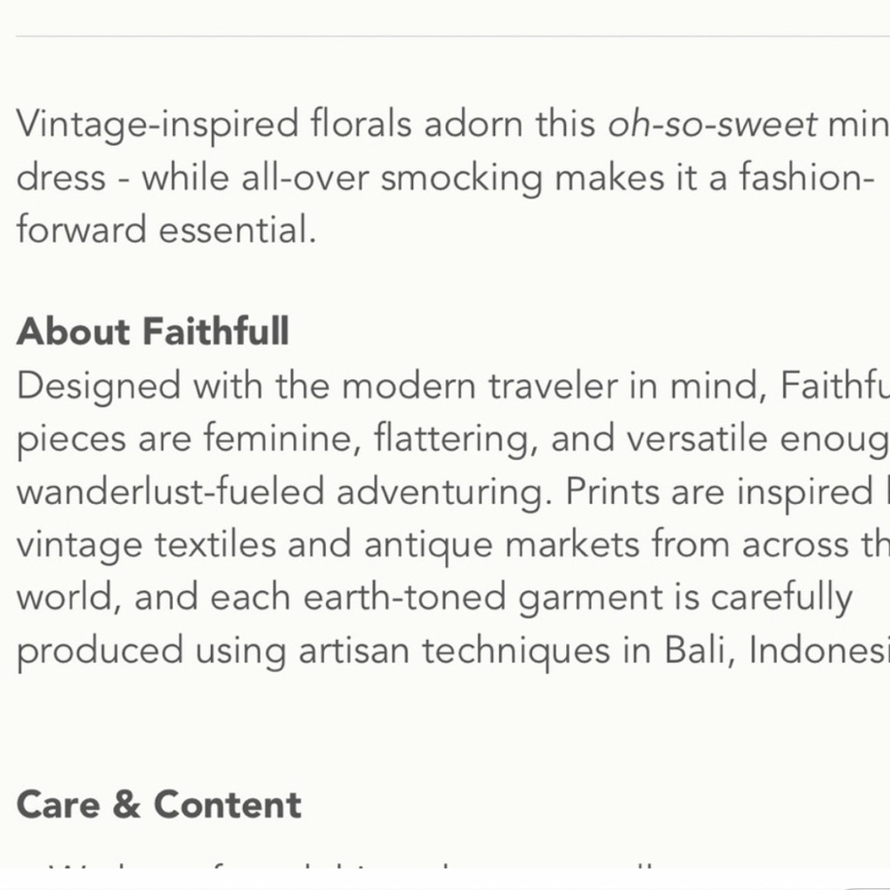 NWT FAITHFUL the BRAND Margherita Floral Ditsy Smocked Mini Dress S (4) - Picture 11 of 12